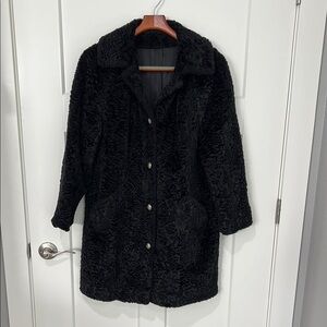 Vintage Susan Lynn Faux Fur Persian Lamb Pea Coat